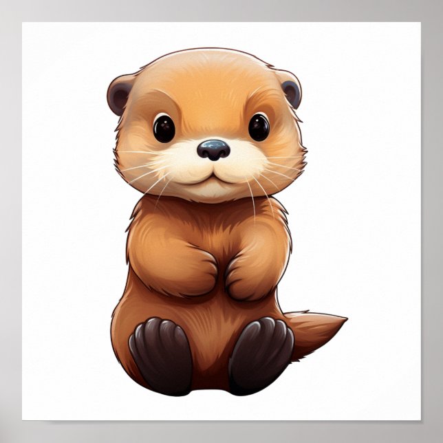 Póster ilustracion de nutria personalizado (Frente)