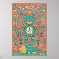 Ilustración de osito Teddy ocupado adorable