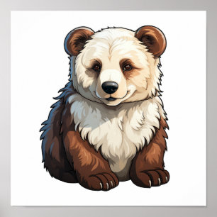 Póster ilustracion de oso personalizado