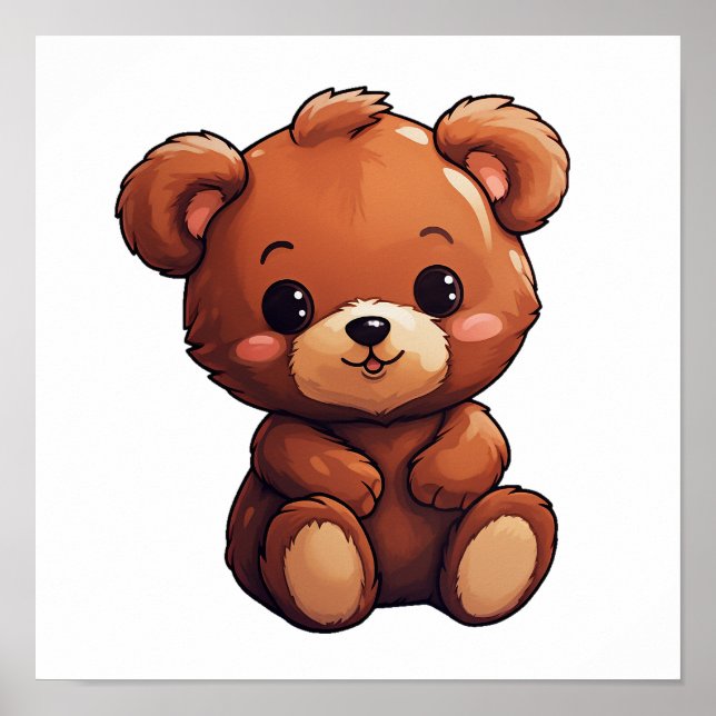 Póster ilustracion de oso personalizado (Frente)