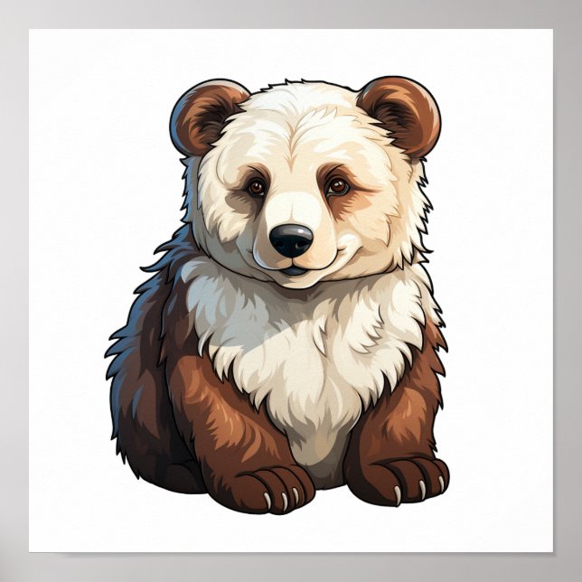 Póster ilustracion de oso personalizado (Frente)