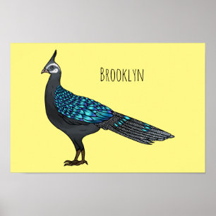 Póster Ilustracion de pájaro faisán palawan personalizado