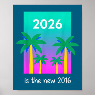 Póster Ilustración de palma Vaporwave nueva 2026 2016