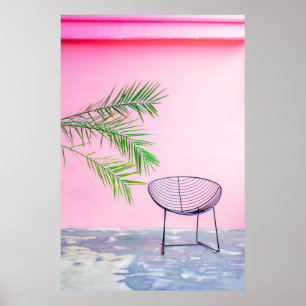 Póster Ilustracion de palmeras verdes y negras