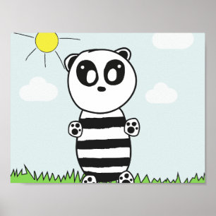 Póster Ilustración de Panda Adorable