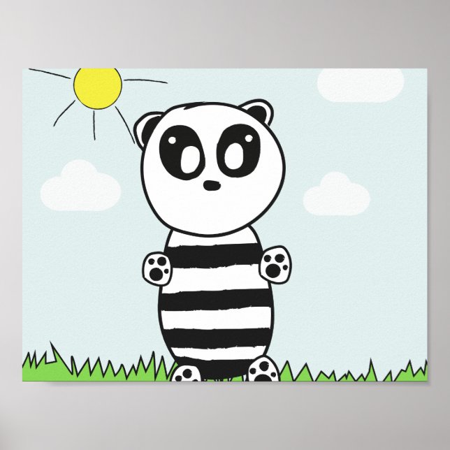 Póster Ilustración de Panda Adorable (Frente)
