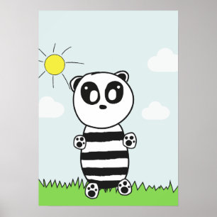 Póster Ilustración de Panda Adorable