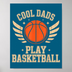 Póster Ilustración de Papás Geniales Juegan Baloncesto