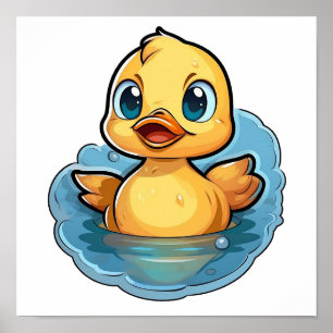 Póster ilustracion de pato personalizado