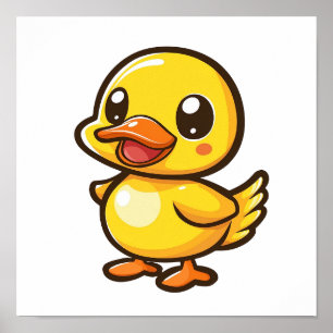 Póster ilustracion de pato personalizado