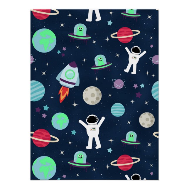 Póster Ilustración de patrón espacial (Anverso)