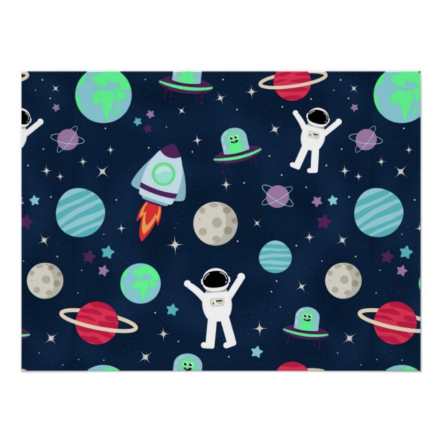 Póster Ilustración de patrón espacial (Anverso)