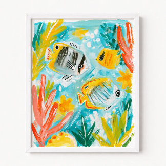 Póster Ilustración de peces tropicales