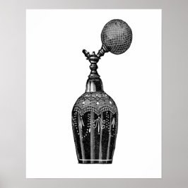 Póster Ilustracion de perfume blanco y negro
