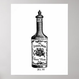 Póster Ilustracion de perfume blanco y negro