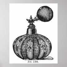 Ilustracion de perfume blanco y negro
