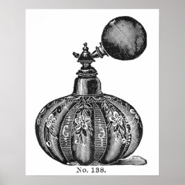 Póster Ilustracion de perfume blanco y negro