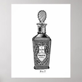 Póster Ilustracion de perfume blanco y negro
