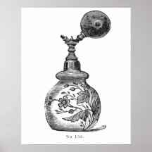 Ilustracion de perfume blanco y negro