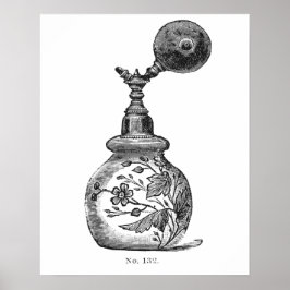 Póster Ilustracion de perfume blanco y negro