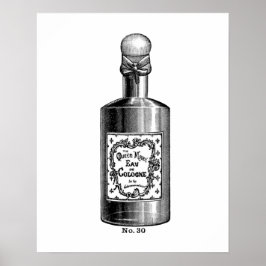 Póster Ilustracion de perfume blanco y negro