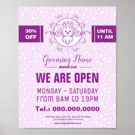 Póster Ilustracion de perro de caricatura para Grooming