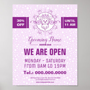 Póster Ilustracion de perro de caricatura para Grooming