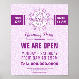 Póster Ilustracion de perro de caricatura para Grooming