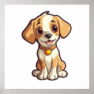 Póster Ilustracion de perro de dibujos animados