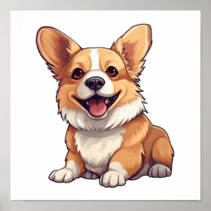 Póster Ilustracion de perro de dibujos animados