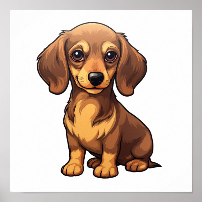 Póster Ilustracion de perro de dibujos animados (Frente)