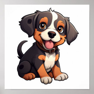 Póster Ilustracion de perro de dibujos animados