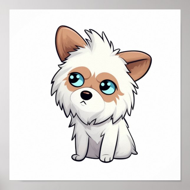 Póster Ilustracion de perro de dibujos animados (Frente)
