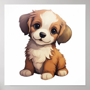 Póster Ilustracion de perro de dibujos animados