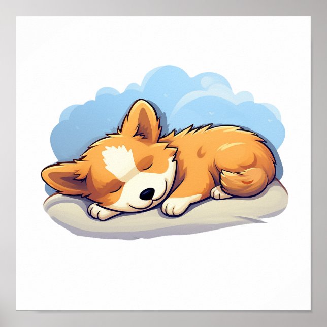 Póster Ilustracion de perro de dibujos animados (Frente)