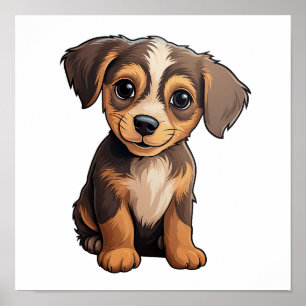 Póster Ilustracion de perro de dibujos animados