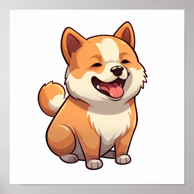 Póster Ilustracion de perro de dibujos animados (Frente)
