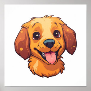 Póster Ilustracion de perro de dibujos animados