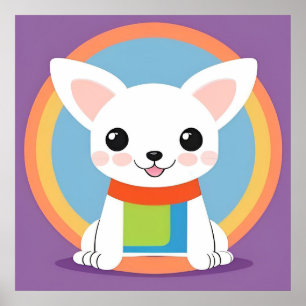 Póster Ilustración de perro de dibujos animados lindo