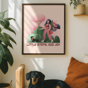 Póster Ilustracion de perros que caminan Chica sórdido