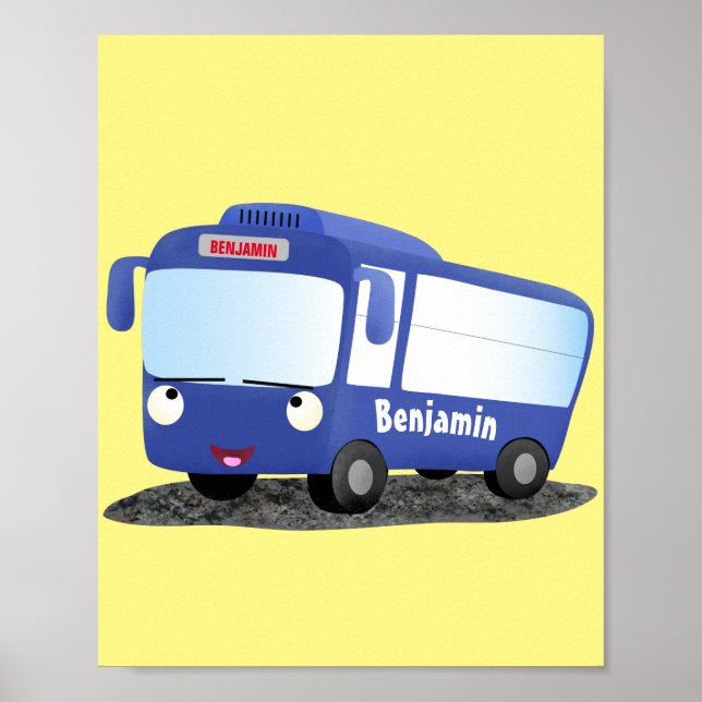 Póster Ilustracion de personalizado de autobús moderno az (Frente)