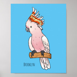 Póster Ilustracion de personalizado de aves de la cacatúa