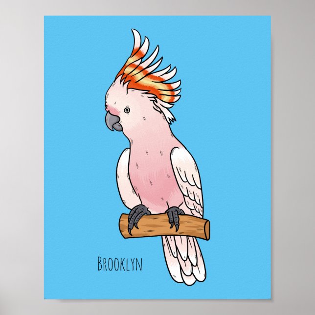 Póster Ilustracion de personalizado de aves de la cacatúa (Frente)