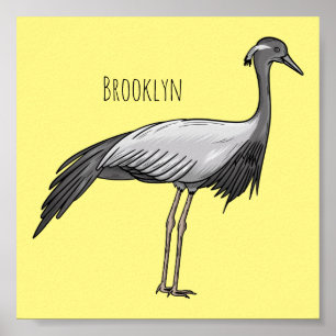 Póster Ilustracion de personalizado de aves de la grúa De
