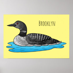 Póster Ilustracion de personalizado de aves de Loon