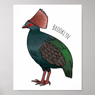 Póster Ilustracion de personalizado de aves perdigianas e