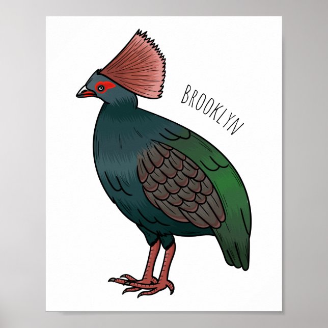 Póster Ilustracion de personalizado de aves perdigianas e (Frente)