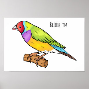 Póster Ilustracion de personalizado de aves silvestres de