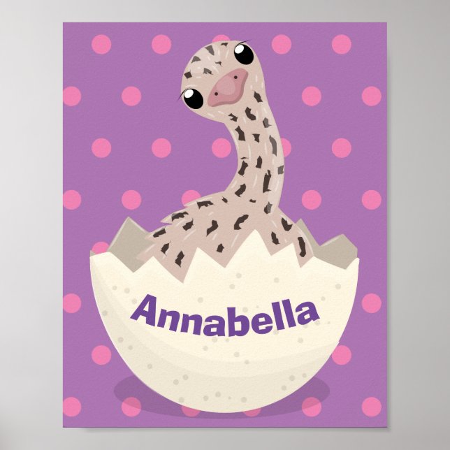 Póster Ilustracion de personalizado de avestruz de bebé (Frente)