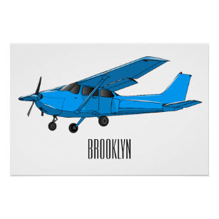 Póster Ilustracion de personalizado de aviones